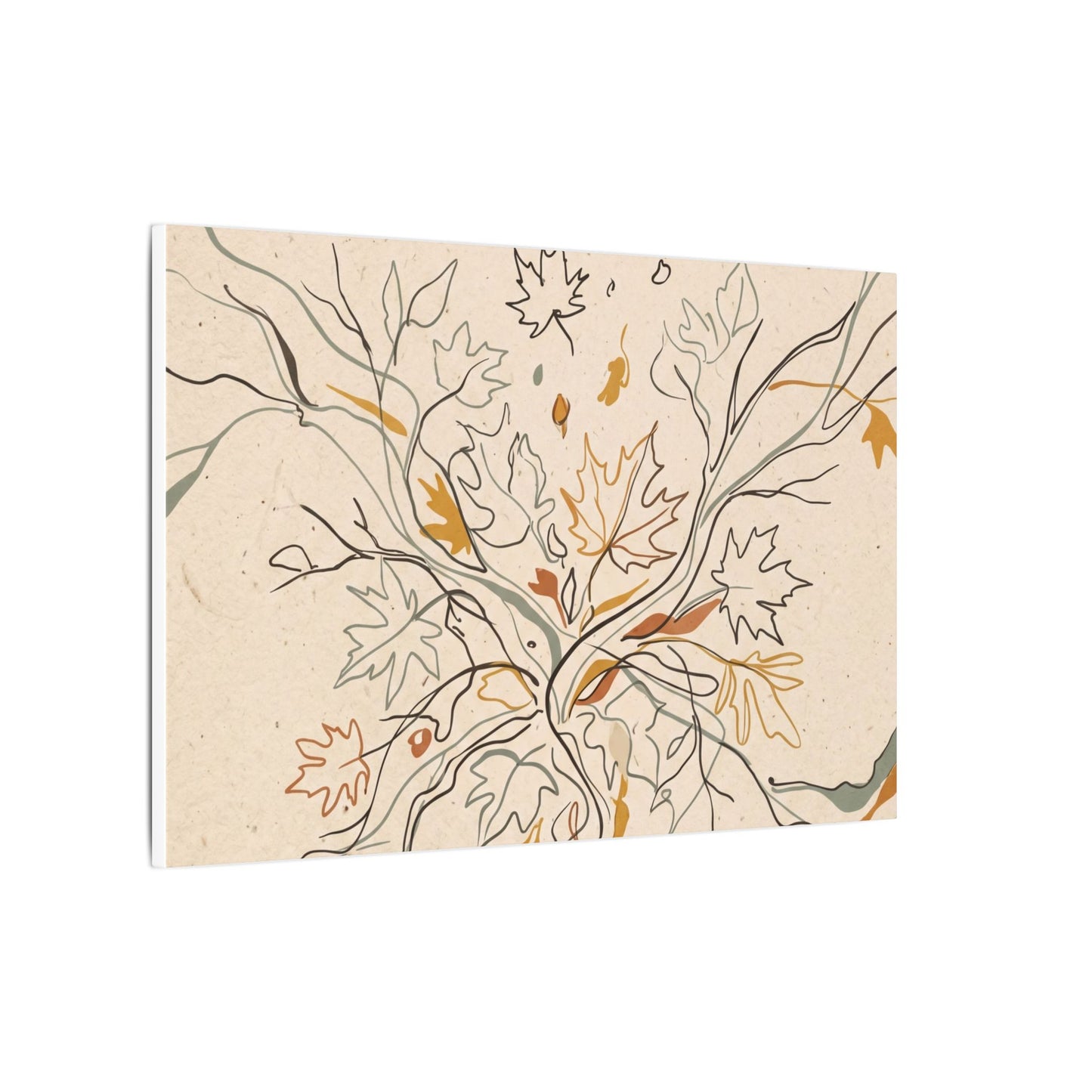 Warm Shadow Play Canvas Art - Minimal Line Japandi