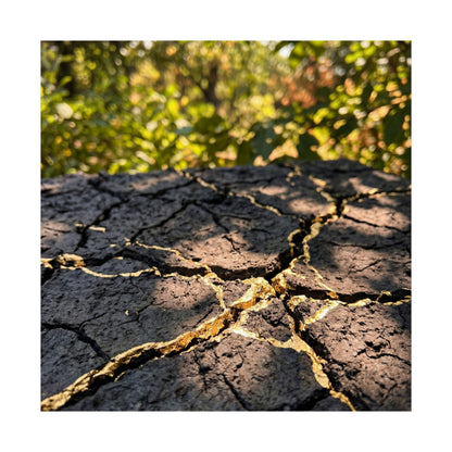 Cracked Earth Wall Art Print | Summer Kintsugi Gold Repair Art