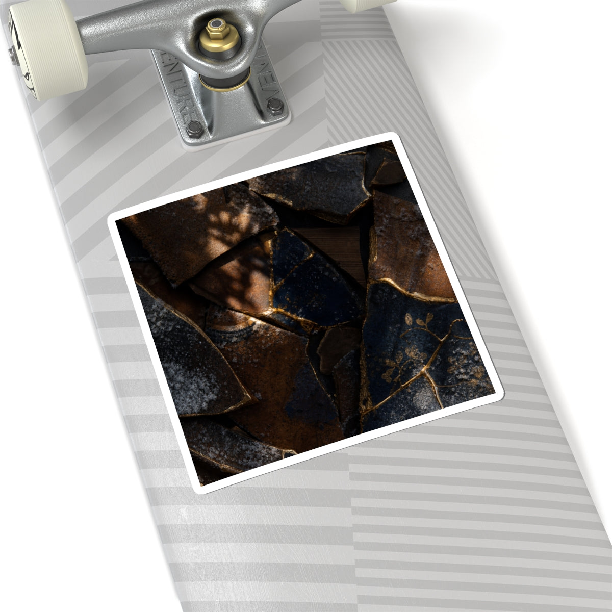 Broken Pottery Sticker | Winter Dark Japandi Dark Texture Art