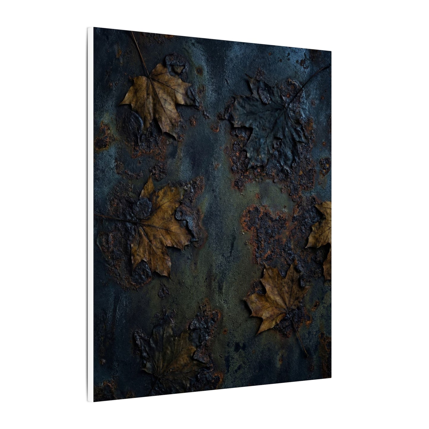 Shibui Rust Patina Canvas Art - Dark Japandi Charcoal Ink