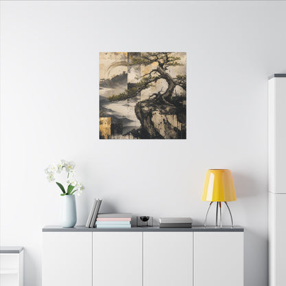 Golden Hour Pine Tree Canvas Art - Japandi Datsuzoku