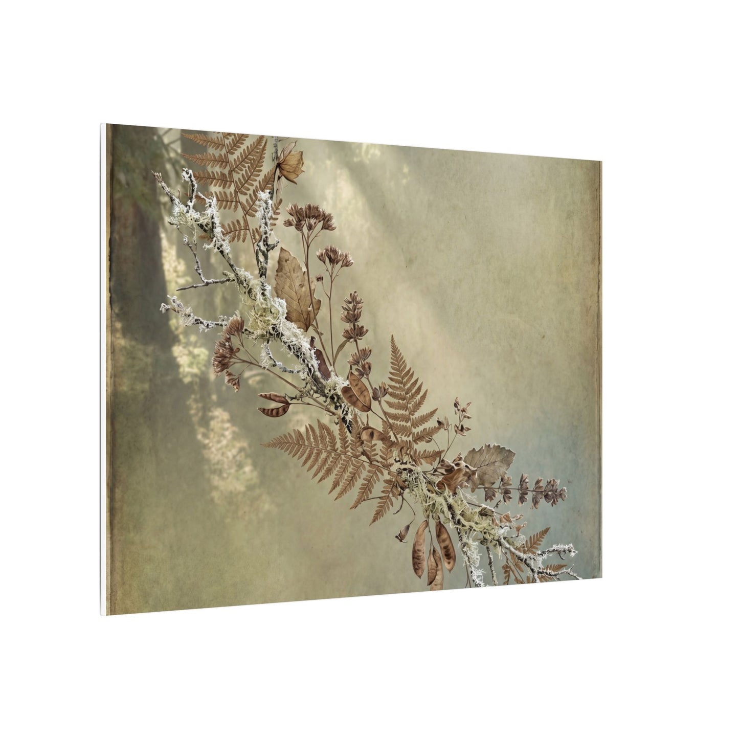 Winter Dried Flowers Forest Whimsy Canvas Art | Earthy Decor