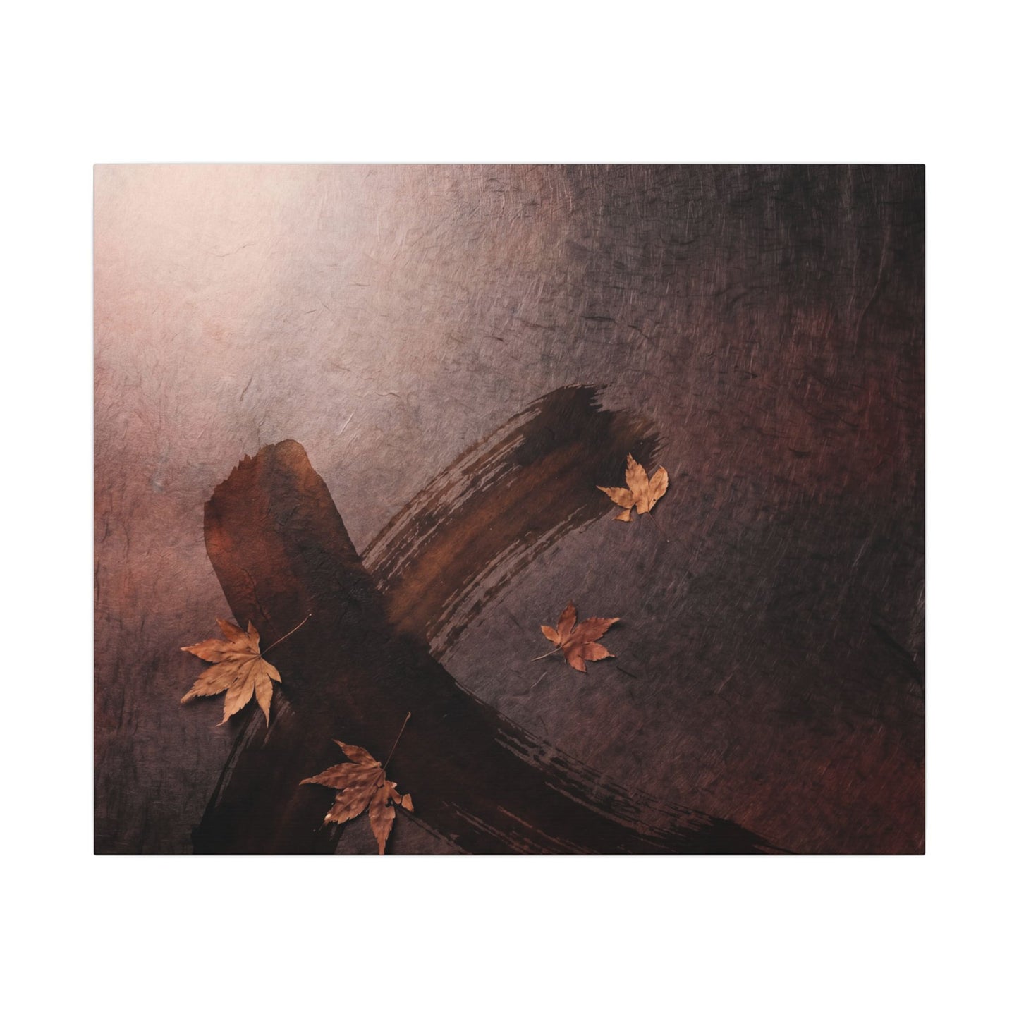 Moody Ink Brushstroke Canvas Art - Moody Minimal Dark Japandi
