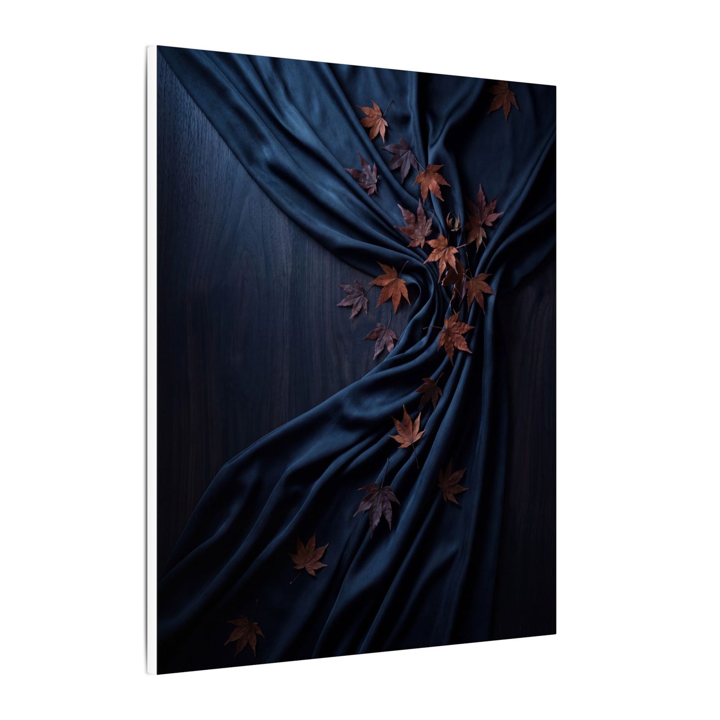Silk Drape Autumn Canvas Art | Dark Japandi Sophisticated Design