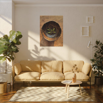 Ceramic Bowl Gold Repair Canvas Art | Resilient Kintsugi Art