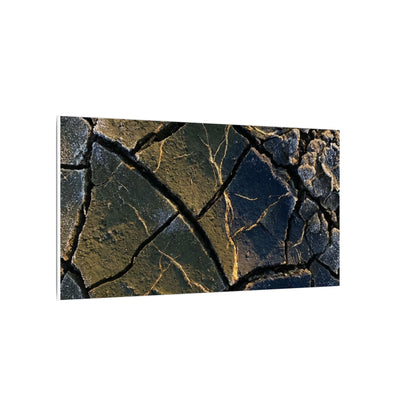 Winter Cracked Earth Moody Minimal Canvas Art | Atmospheric Decor