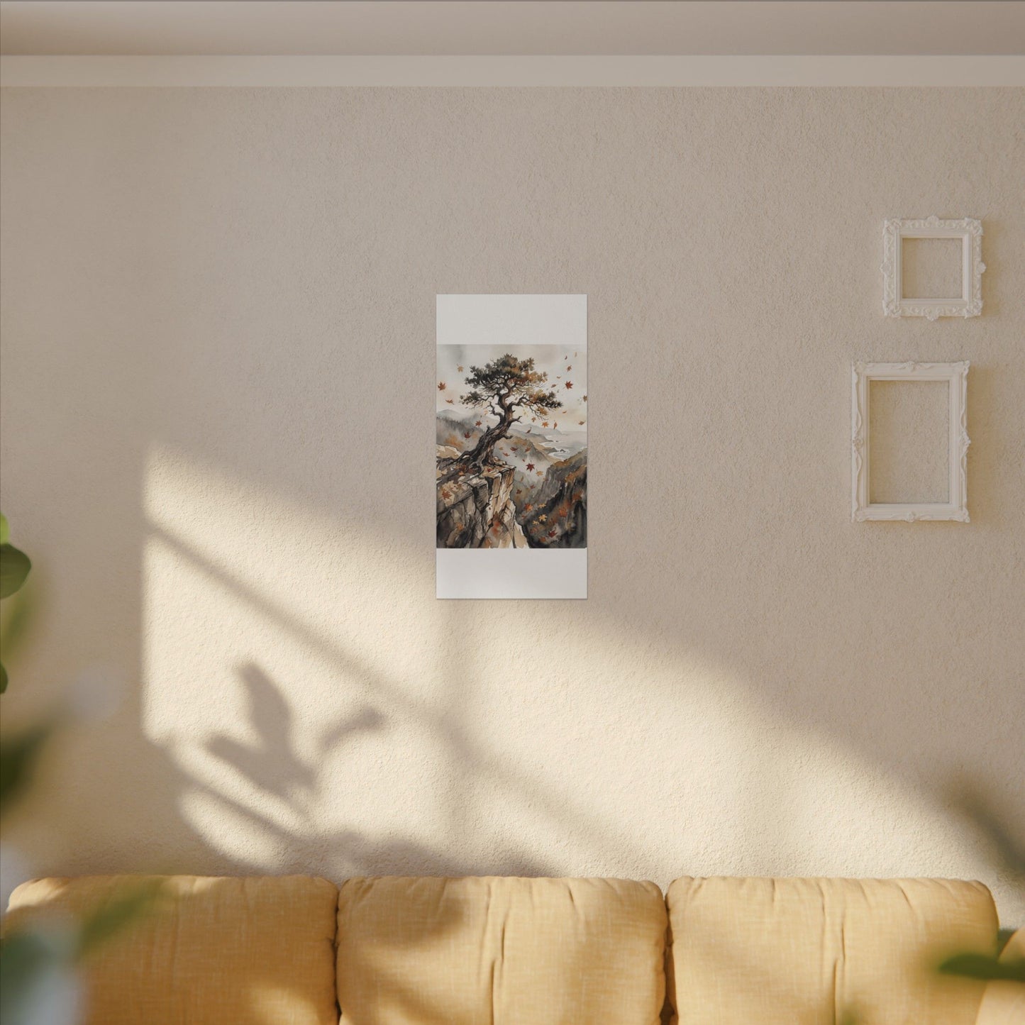 Autumn Pine Tree Watercolor Canvas Art | Warm Decor