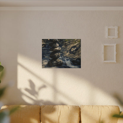 Kintsugi River Stones in Dappled | Broken Beauty Canvas Art