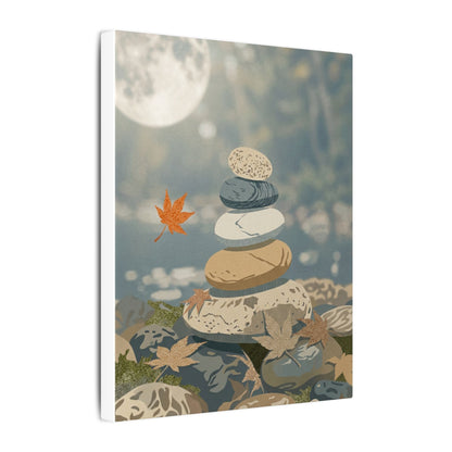Warm River Stones Canvas Art - Japanese Pattern Japandi