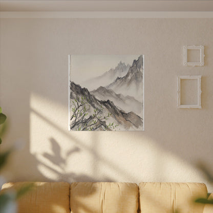 Spring Mountain Mist Texture Canvas Art | Warm Decor
