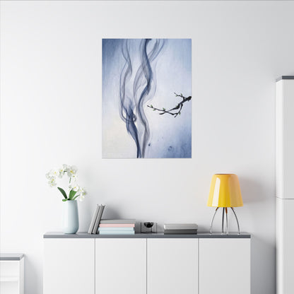 Incense Smoke Spring Canvas Art | Zen Tranquil Design