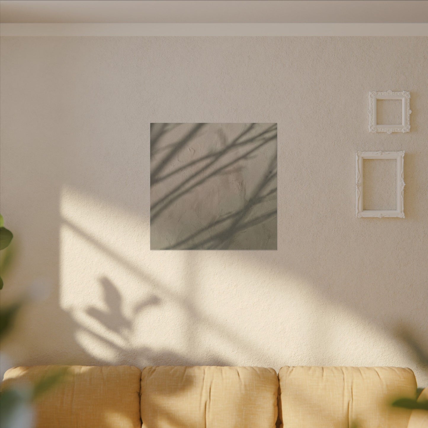 Shadow Play Japanese Pattern Canvas Art | Warm Japandi Art