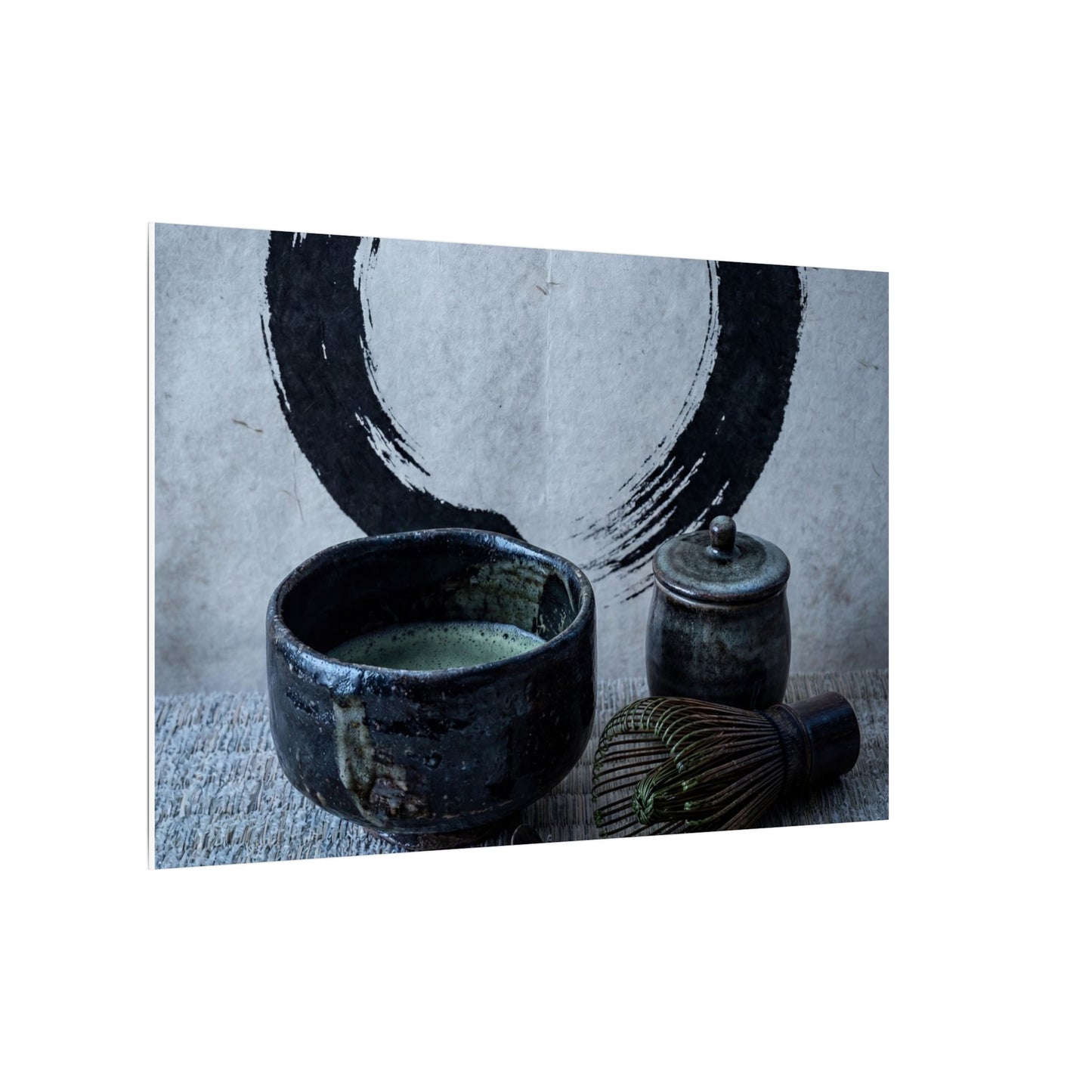 Tea Ceremony Canvas Art | Winter Zen Enso Art