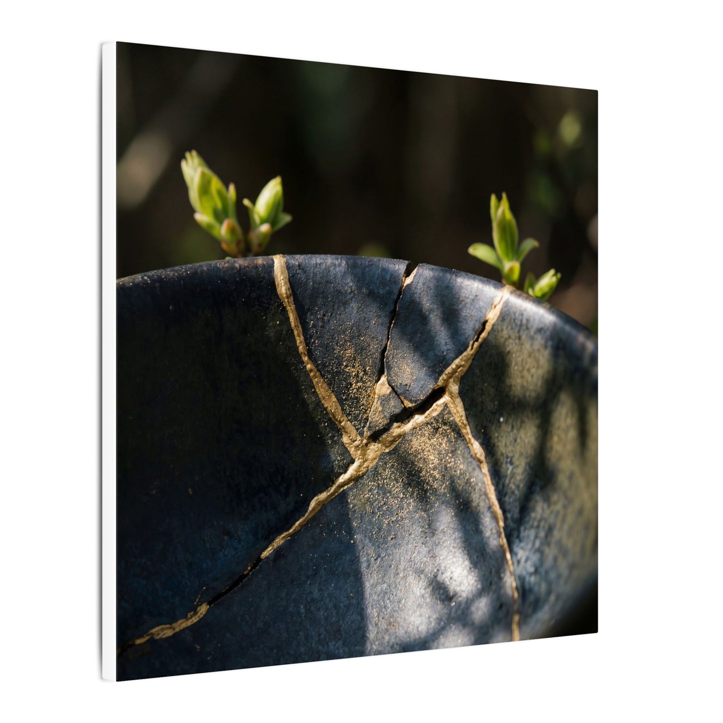 Seijaku Broken Pottery Canvas Art - Dark Japandi Shadow Zen