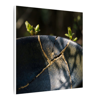 Seijaku Broken Pottery Canvas Art - Dark Japandi Shadow Zen