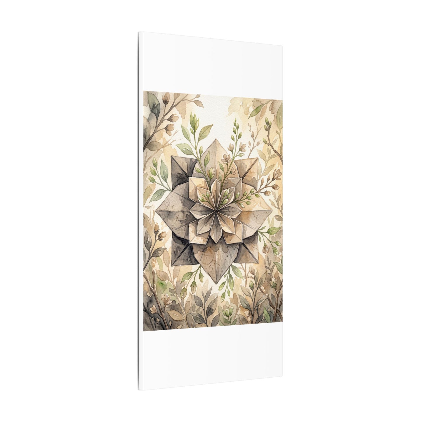 Warm Paper Fold Canvas Art - Watercolor Japandi