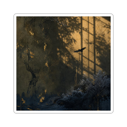 Bold Shadow Play Sticker - Charcoal Ink Dark Japandi