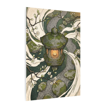 Zen Stone Lantern in Candlelight | Ukiyo E Inspired Canvas Art