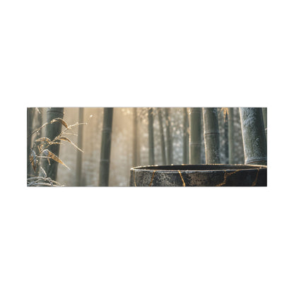 Fukinsei Bamboo Grove Canvas Art - Kintsugi Gold Repair