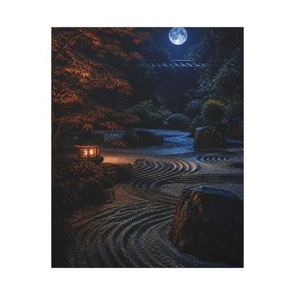 Summer Rock Garden Shadow Zen Canvas Art | Moody Decor