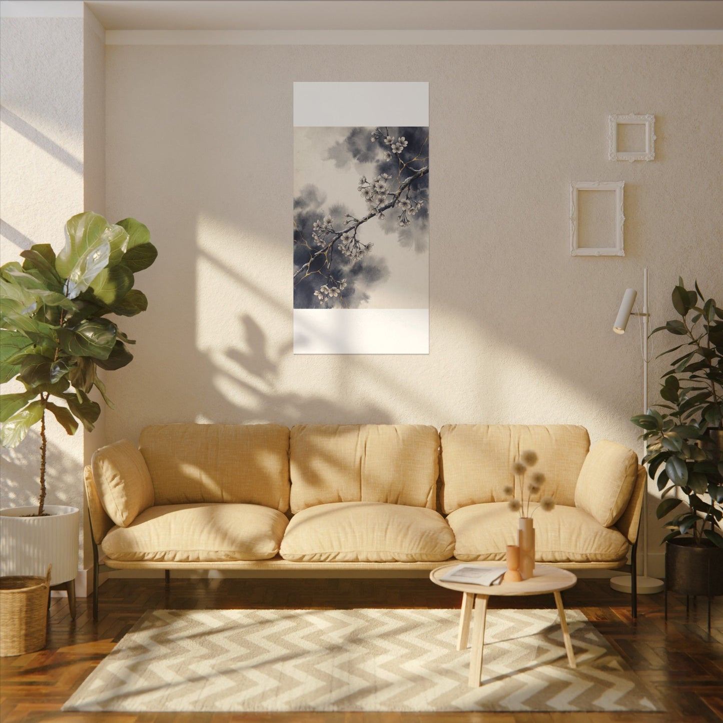 Ma Cherry Blossom Canvas Art - Kintsugi Gold Vein