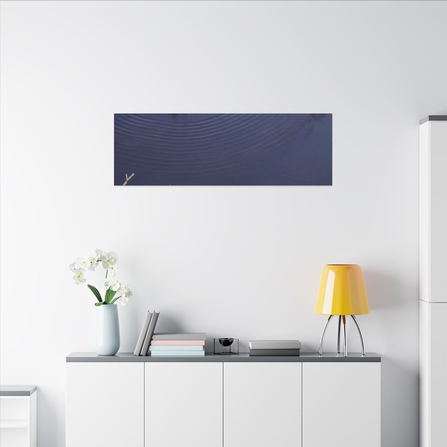 Lotus Flower Canvas Art | Winter Zen Karesansui Art