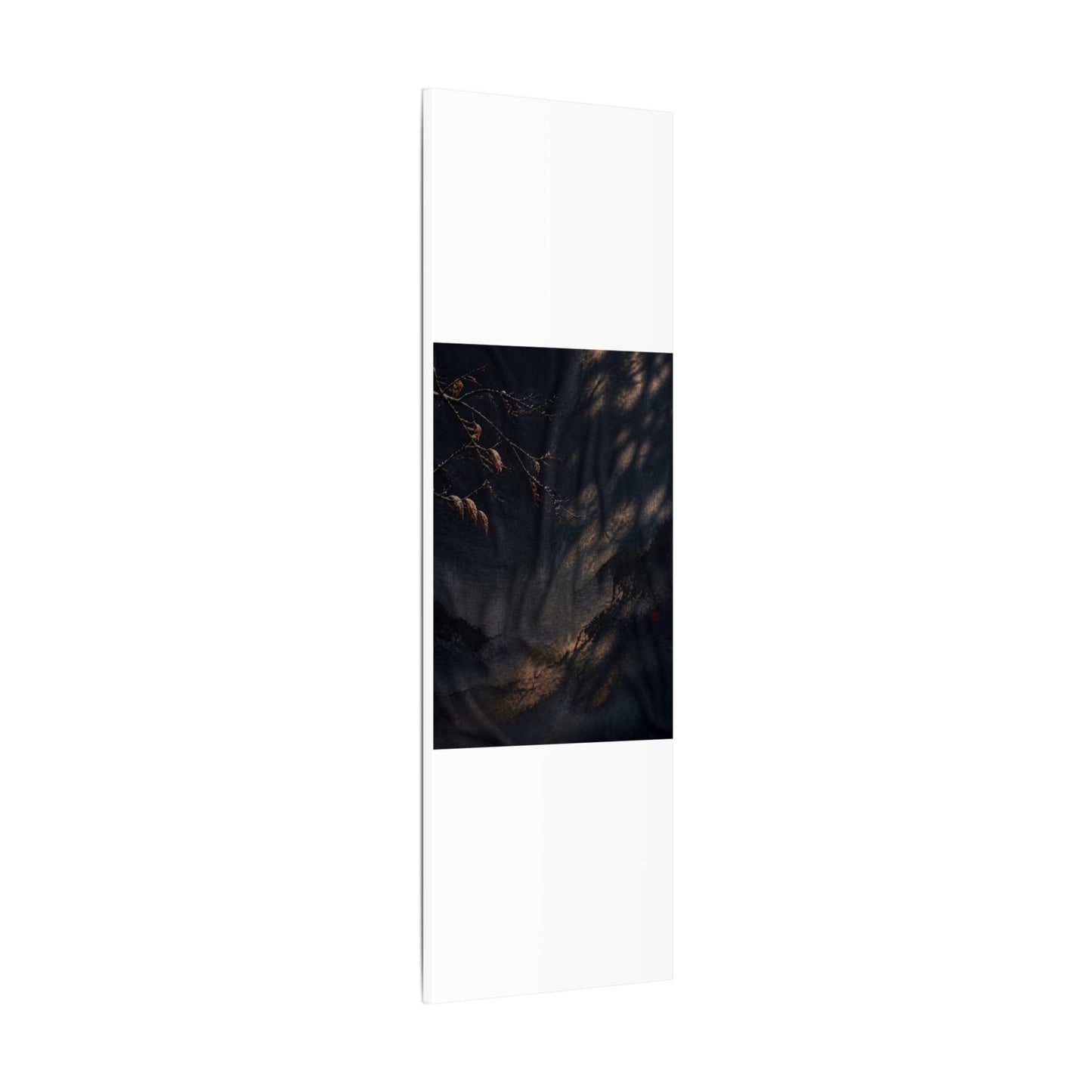 Atmospheric Silk Drape Canvas Art - Charcoal Ink Dark Japandi