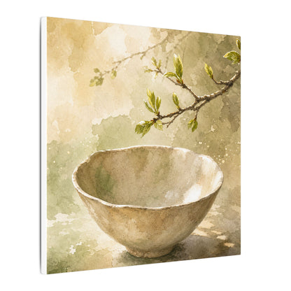 Warm Ceramic Bowl Canvas Art - Watercolor Japandi