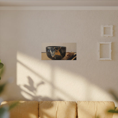 Kanso Tea Ceremony Canvas Art - Kintsugi Gold Vein