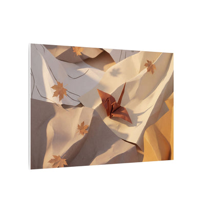Autumn Paper Fold Minimal Line Canvas Art | Cozy Decor