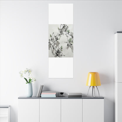 Zen Ink Brushstroke in Overcast | Sumi E Canvas Art