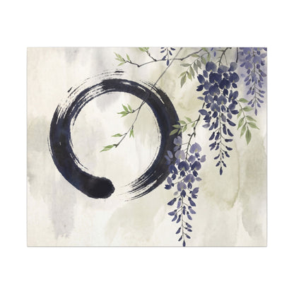 Wisteria Enso Canvas Art | Serene Zen Art