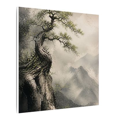 Spring Pine Tree Watercolor Canvas Art | Warm Decor