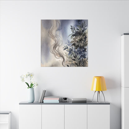 Incense Smoke Summer Canvas Art | Japandi Cozy Design
