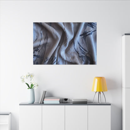 Silk Drape Winter Canvas Art | Japandi Earthy Design