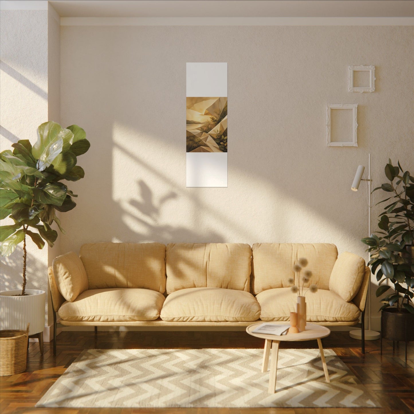 Golden Hour Paper Fold Canvas Art - Japandi Ma