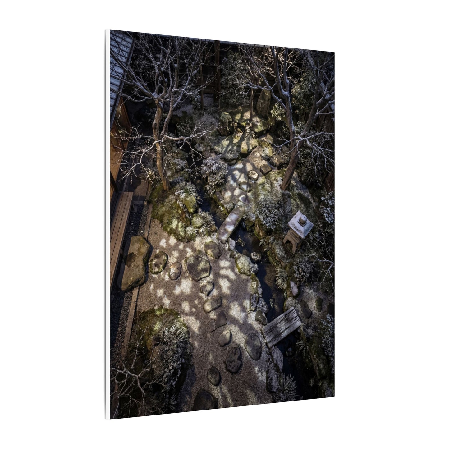 Moonlit Garden Japanese Pattern Canvas Art | Elegant Japandi Art