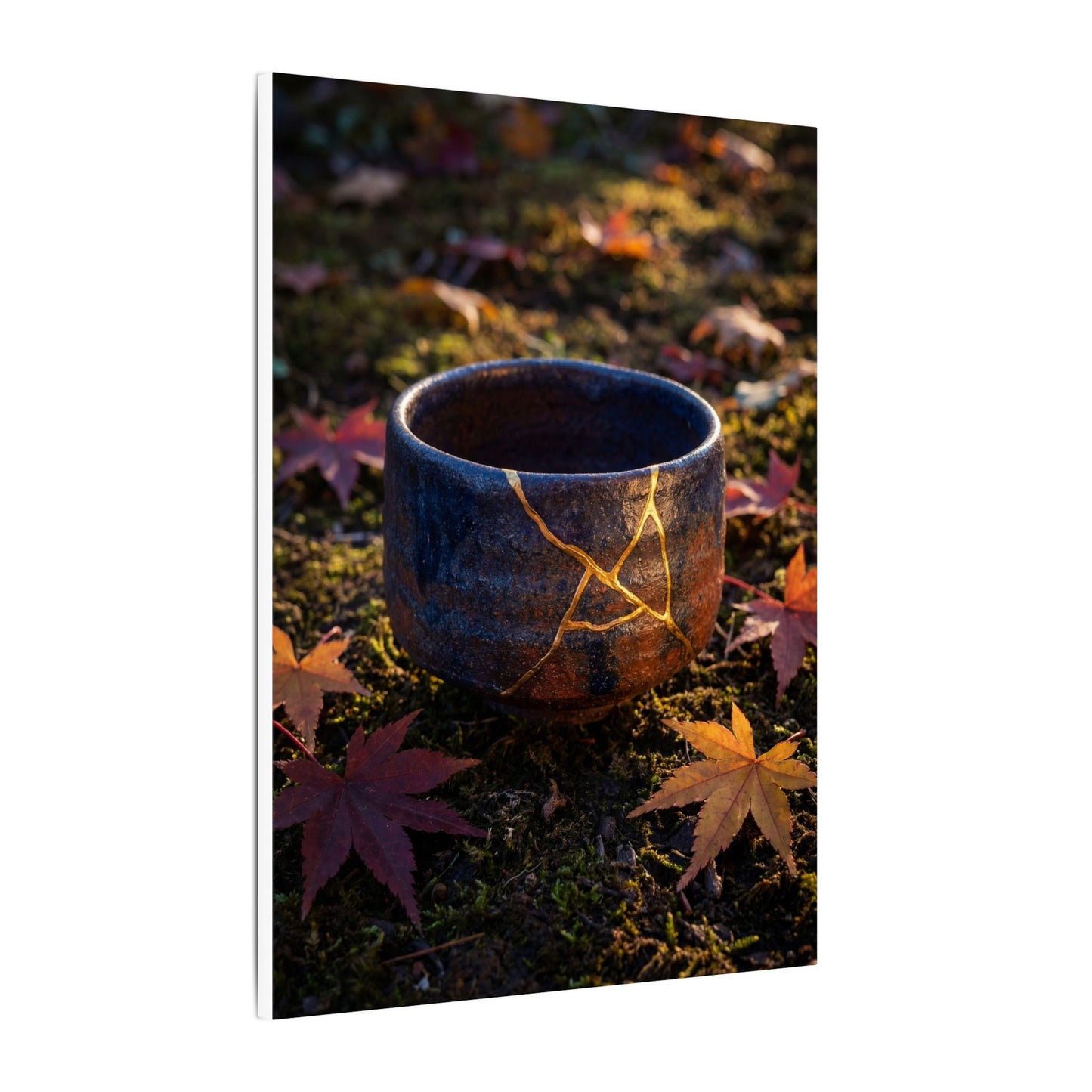 Kanso Moonlit Garden Canvas Art - Kintsugi Gold Repair