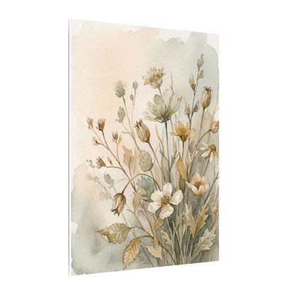 Summer Dried Flowers Watercolor Canvas Art | Elegant Decor