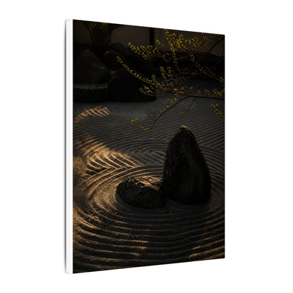 Ma Rock Garden Canvas Art - Dark Japandi Shadow Zen