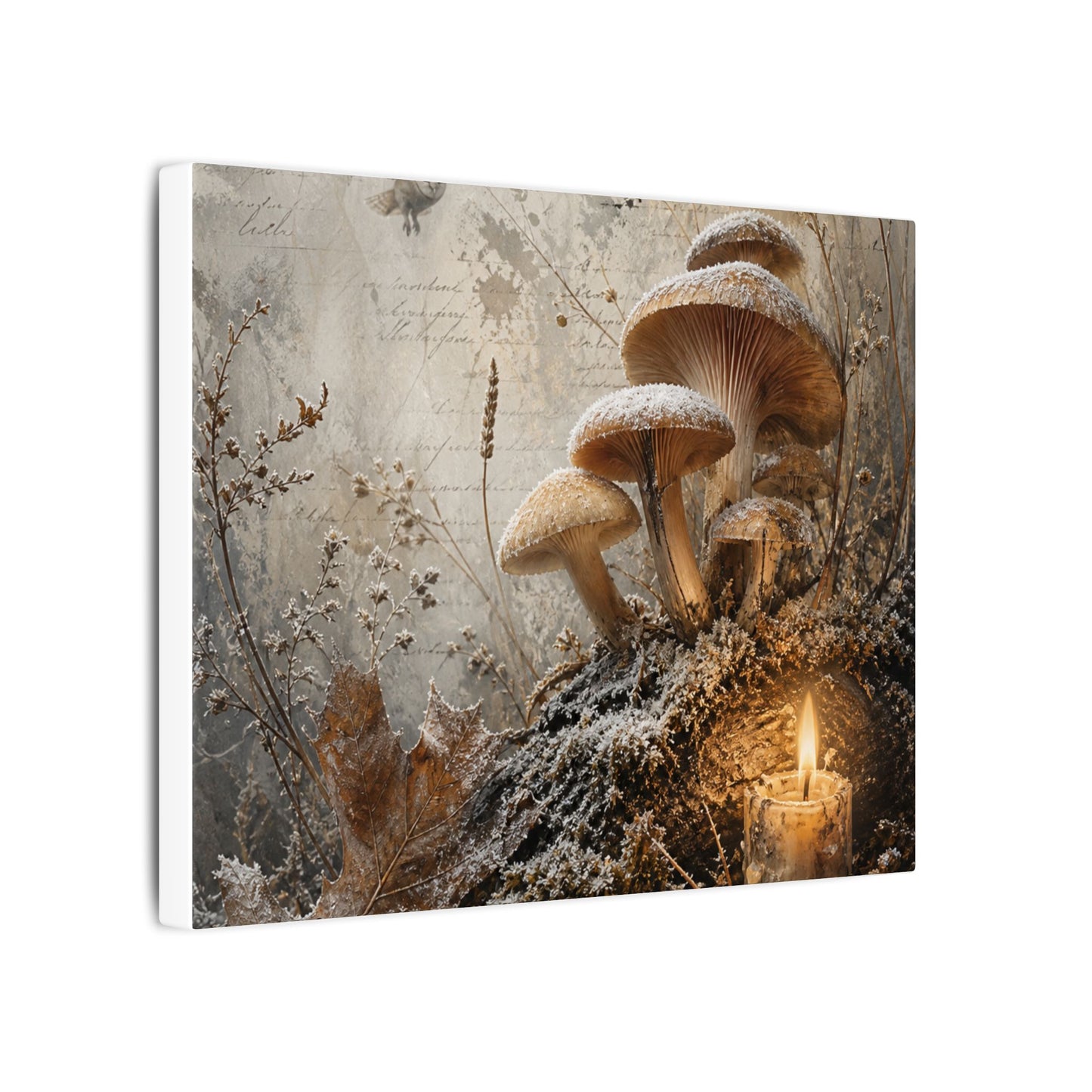 Wild Mushrooms Texture Canvas Art | Elegant Japandi Art