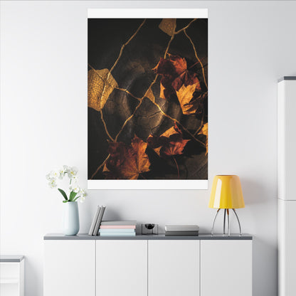 Resilient Shadow Play Canvas Art - Crackle Gold Kintsugi