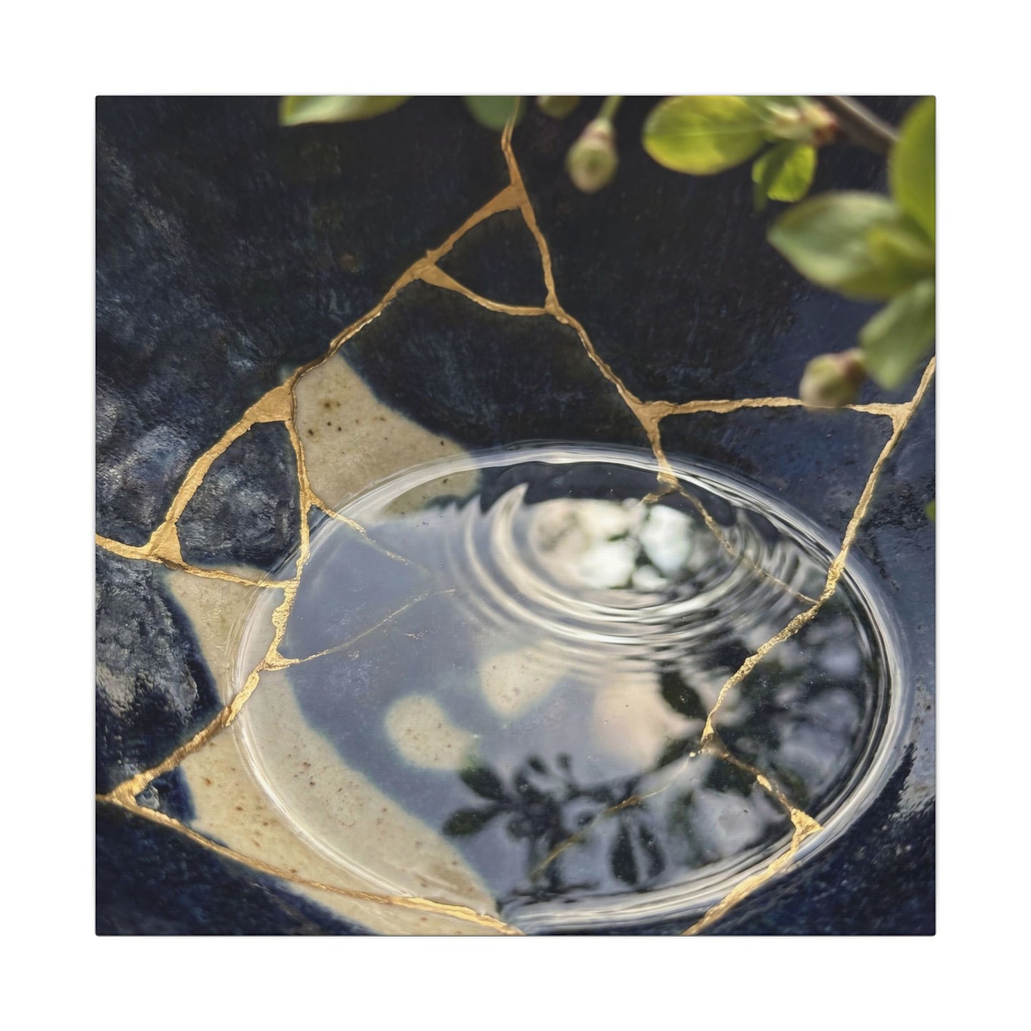Water Ripple Spring Canvas Art | Kintsugi Beautiful Design