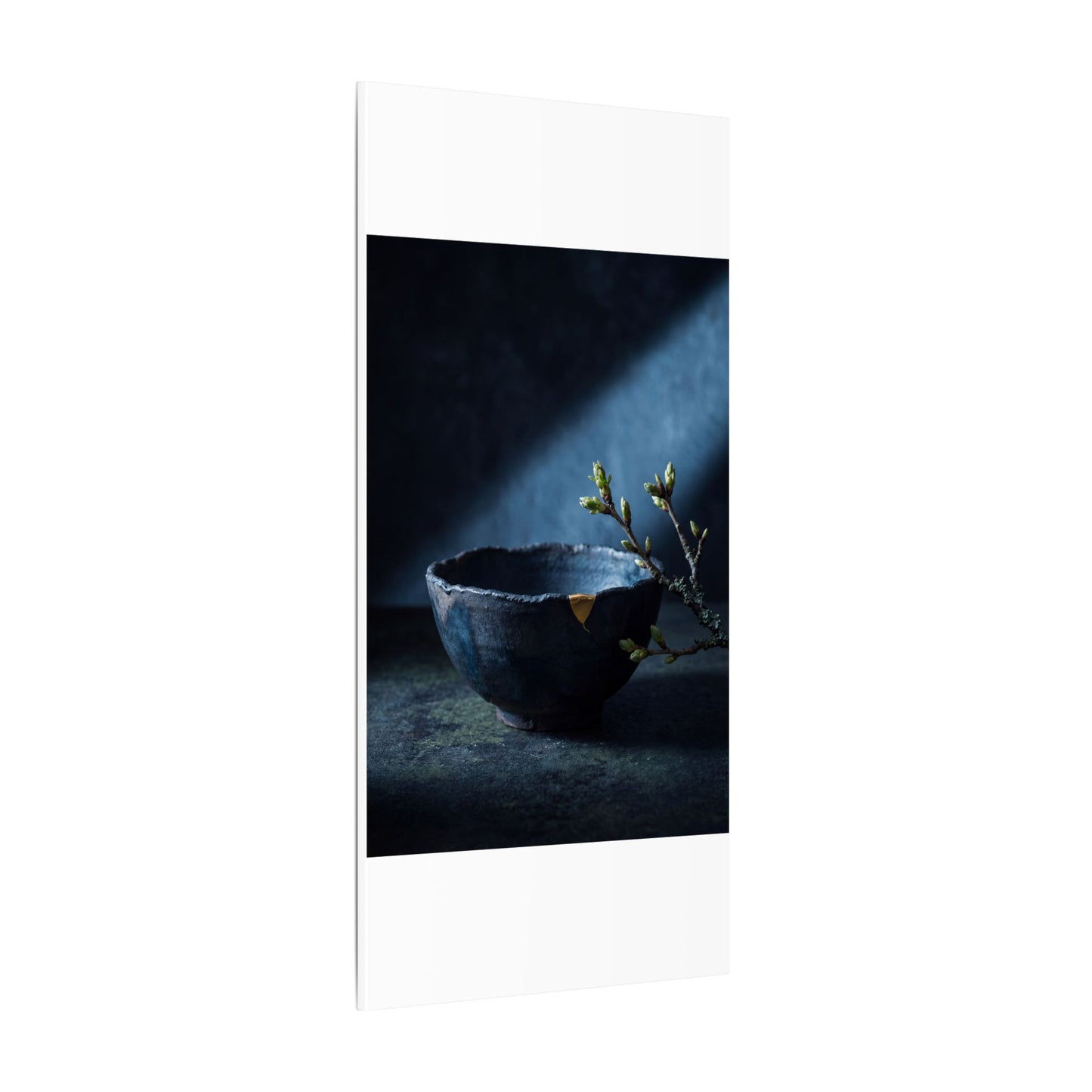 Ceramic Bowl Shadow Zen Canvas Art | Sophisticated Dark Japandi Art