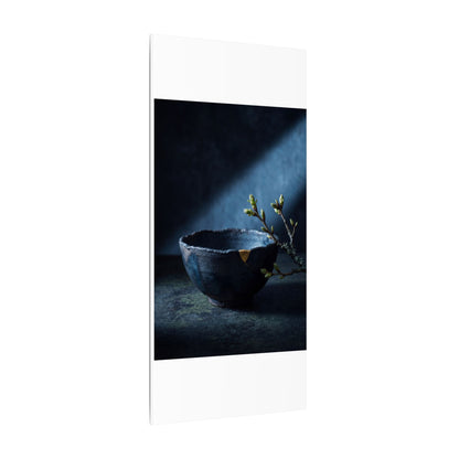 Ceramic Bowl Shadow Zen Canvas Art | Sophisticated Dark Japandi Art