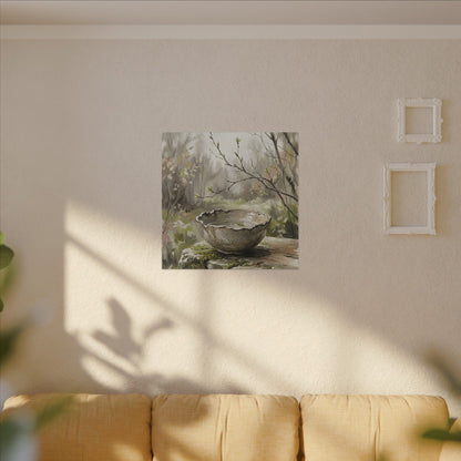 Japandi Ceramic Bowl in Overcast | Minimal Line Canvas Art