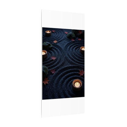 Seijaku Rock Garden Canvas Art - Dark Japandi Dark Texture