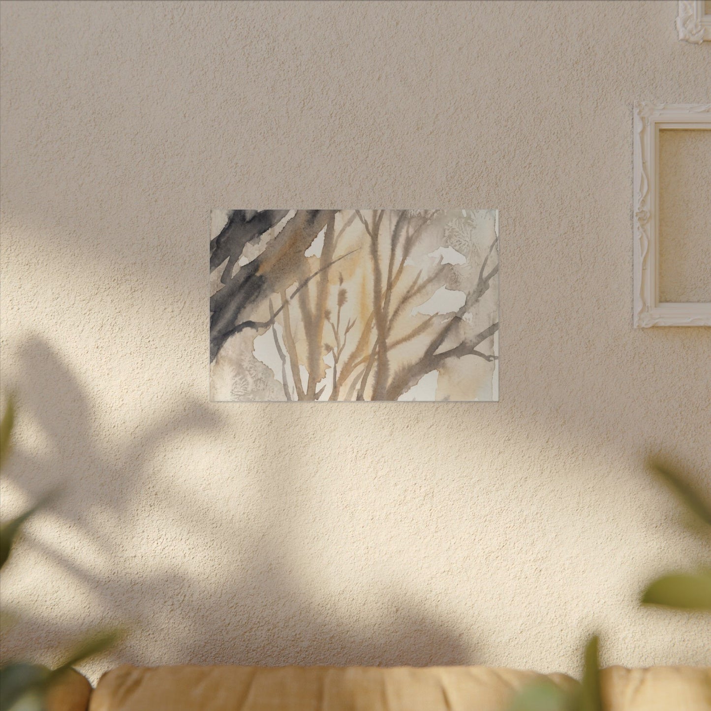 Ma Shadow Play Canvas Art - Japandi Watercolor