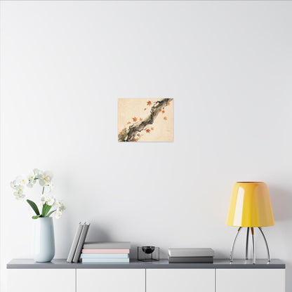 Ink Brushstroke Autumn Canvas Art | Zen Calm Design