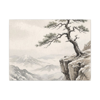 Seijaku Pine Tree Canvas Art - Japandi Japanese Pattern